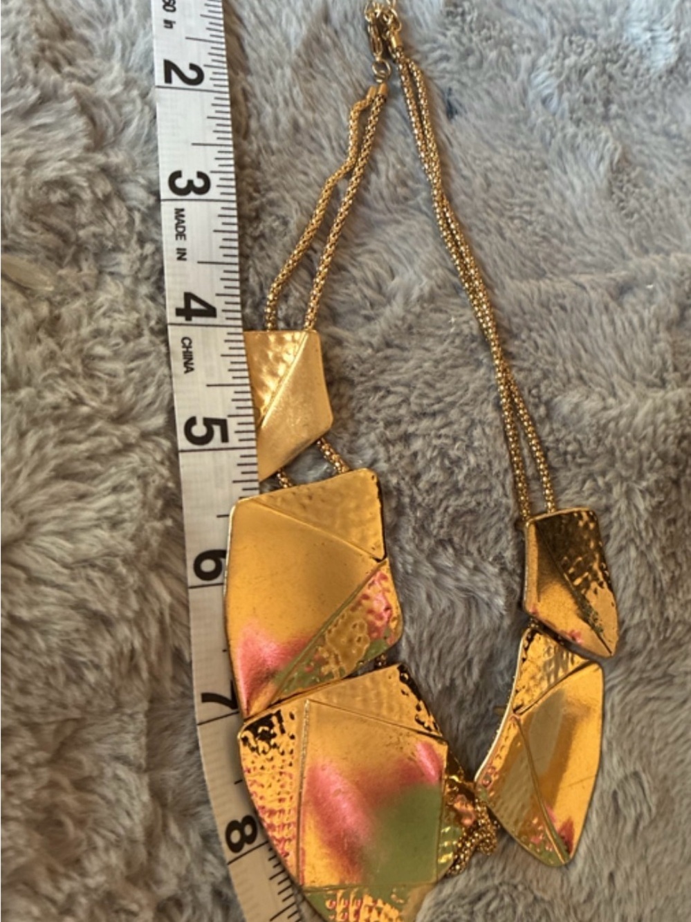 Gold Statement Geometric Necklace - Women Jewelry - Picture 2 of 7